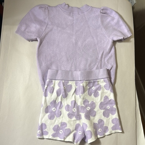 Grayson mini girls purple knit matching shorts set size 4t - Picture 7 of 7